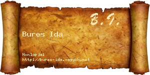 Bures Ida névjegykártya