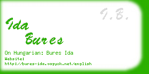 ida bures business card